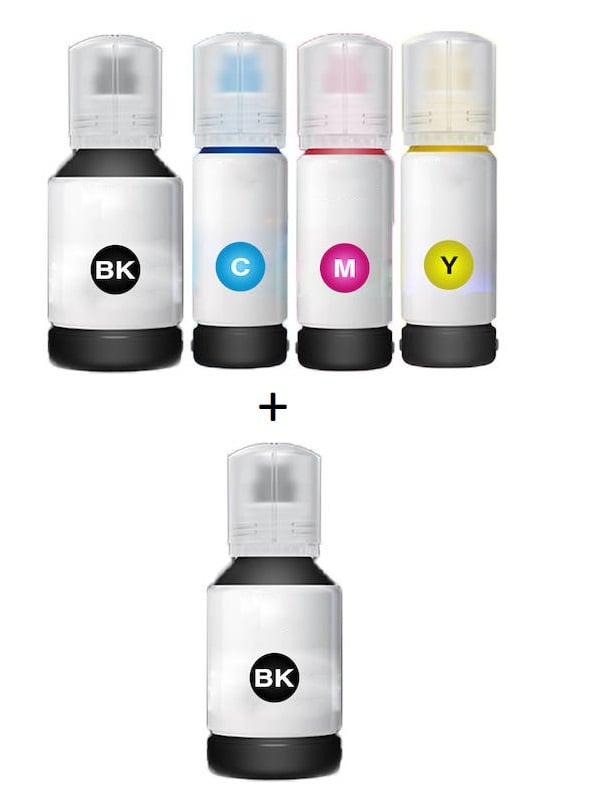 Epson Compatible 102 Full set of Ecotank Ink Bottles + EXTRA BLACK (2 x Black, 1 x Cyan/Magenta/Yellow)